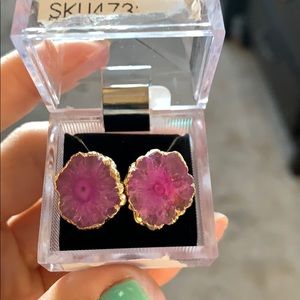 Charlene K pink druzy earrings